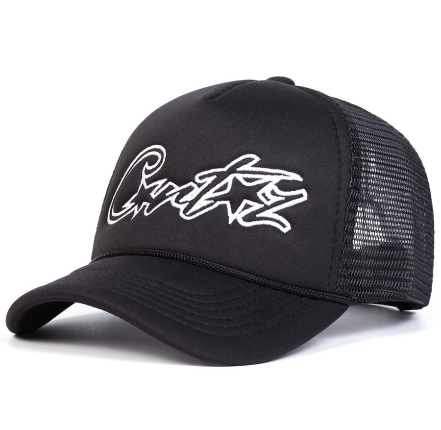 Corteiz Black Trucker Hat