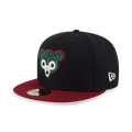 FESTIVAL CHICAGO CUBS COOPERSTOWN CARDINAL VISOR BLACK 59FIFTY CAP