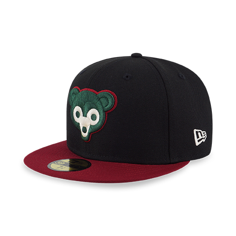 FESTIVAL CHICAGO CUBS COOPERSTOWN CARDINAL VISOR BLACK 59FIFTY CAP